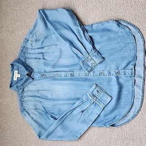 Cloth & Stone Pleated Denim Button Down